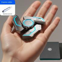 Metalinis Fidget Spinner, Šviečiantis Tamsiai, Tylūs Guoliai, Streso Malšinimo Žaislas Vaikams ir Suaugusiems, Šauni Dovana Nerimui Malšinti 5.8*5.4*1cm black
