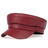 Painter Hat Beret Leather PU Faux Ladies Fashionable Trendy Winter Autumn Hats Outdoor Leisure Flat Top Military Caps Spring Casual Berets