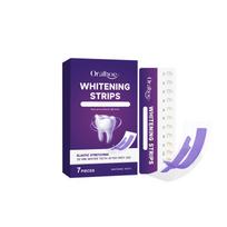 Purple teeth strips Gentle cleansing and brightening teeth, fresh breath, convenient dental strips with color comparison card 1set blue