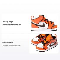 Air Jordan 1 Mid SE TD Turf Orange Baby Sneakers Black White BQ6933-802 23.5 red