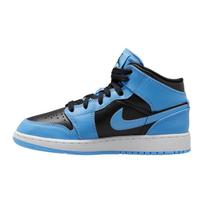 Air Jordan 1 Mid GS University Blue Black Kids Sneakers White DQ8423-401 35.5