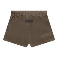 Fear of God Essentials Letter Print High-Waist Shorts Men Bottoms Wood-Brown FOG-FW22-176 S gray