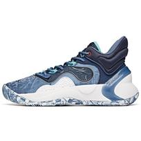 Anta Quick Decision Fabric Synthetic Leather Shock Absorption Non-Slip Wear-Resistant Mid-Top Basketball Shoes Men sneaker Blue White 112041612-3 44