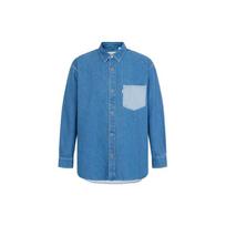 Levis Letter Print Long Sleeve Shirt Men shirts Blue A6782-0001 L