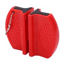 Portable Mini Knife Sharpener Multifunctional Double Sided Pocket Knife Sharpener for Outdoor UseRed raudona