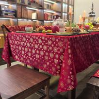 1Pc Christmas Snowflake Velvet Tablecloth, Christmas Atmosphere Decoration, Suitable For Holiday Atmosphere Embellishment 60X60Cm raudona