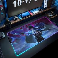 Miyabi Hoshimi Mouse Pad RGB Gaming Mousepad Big LED Pad PC Desk Mat Luminous Mouse Pad Large Keyboard Mats Table Rug With 600x300x3mm gray
