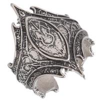 Dark Elegances Adjustable Gothic Ring Detailed Line Carving Craftsmanship Sturdy Alloy For Everyday Occasions