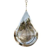 3D Water Drop Wind Spinner, Highly Reflective Hanging Wind Spinner, Stainless Steel Wind Spinner Decoration for Outdoor Garden Patio 10cm sidabras