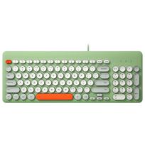 Wired Keyboard, Retro Round Keycap Keyboard, Office Laptop Desktop Computer, USB Wired Keyboard, Green žalia