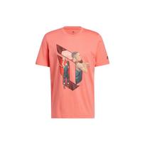 Adidas Dame Basketball Cartoon Athletic Round Neck Short Sleeve Tee Men Tops Pink HS4323 M pink