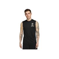 Nike Dri-Fit Rankovių Neturintis Sportinis Marškinėlis Su Raidžių Spaudiniu Apvalia Kaklo Iškirpte Vyriški Viršutiniai Drabužiai Juodas FV8375-010 M beige