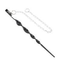 13 Inch Rain Chain Anchor Metal Black Powder Coated Rain Chain Spiral Anchoring Spike for Downspout gray