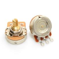 1Pcs Fine 24-spline Brass Shaft Pots 500K/250K Long / Short Shaft Choose Guitar Potentiometers DIY Accessories