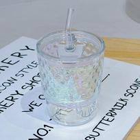 ins wind bamboo cup glass girls high value straw cup household summer water cup milk drink juice cup 400ML