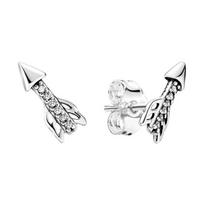 Pandora Blizganti plunksnos strėlė 925 sidabro auskarai Moteriški auskarai 297828CZ Silver white