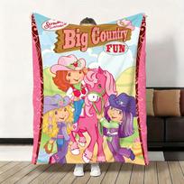Cute Cartoon s-Strawberry S-Shortcake Throw Flannel Fluffy Soft Blanket Warm Skin-Friendly Throw for Sofa Bed Office Nap Winter 75cmx90cm