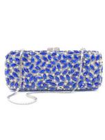 Luxury Crystal Party Purse Rhinestones Bling Clutch Purse Sparkly Ladies Evening Bag mėlyna
