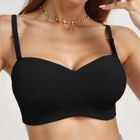 Zeriluna Invisible Push-Up Multi-Wear Underwear Breathable, skin-friendly, soft and comfortable, with a supportive fit and no empty cups, invisible Black S Code