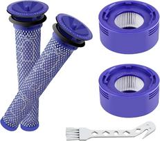 4 Pack Filter Replacement for Dyson V8 Absolute, V8 Animal, V7 Absolute Motorhead Animal Vacuum Cleaner | 2 HEPA Post Filter, 2 Pre Filters, 1 Brush| mėlyna