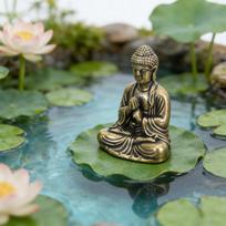 Mini Feng Shui Buddha Statue Small Sakyamuni Meditation Sculpture for Office Desk Home Decor Zen Buddhist Sitting Ornament China Mainland black