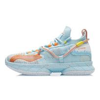 LiNing Flash 6 Shock Absorption Anti-Slip Durable Mid-Top Basketball Shoes Kids Basketball Shoes Blue Orange YKBR024-7 38