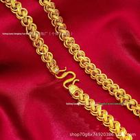 Dragon Head Bamboo Necklace - Men's Gold-Plated, Long-Lasting Color Retention, Cloth Texture, Domineering Chain Design