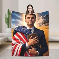Rest in Peace Charlie Kirk Legends Blanket  Soft Funny Plush Throw Blanket For Outdoor Camping Flannel Bedspread Bed Cover 30x40in