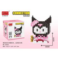 Linkgo Connection Building Blocks Snoopy Garfield SpongeBob Monster University Nick Sanrio Melody 3D Model Mini Brick Figure Toy No Box black