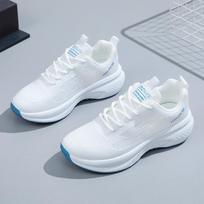 Women's  Knit Sneakers Breathable Lace-up Lightweight Casual Running Shoes 36 balta