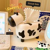 Adorable Cow Shaped Tissue Box Multifunctional Home Use Paper Towel Organizer Ideal For Living Rooms Dining Rooms Bedrooms Doubles As Toothpick Holder balta
