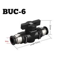 Push In Pneumatic Valve Hand BUC Fitting Manual Ball Current Limiting BUC Hand Valve BUC-8