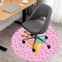 1pc ice cream cone Round Chair mat Area Rug - Non-Slip, Floor Mat for Office, Bedroom, and Indoor Decor c1125433 80cm by 80cm