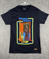 Size S - Steven Rhodes Timmy Visitor Graphic 100% Cotton T-shirt Mens Tees Top Black Spencers Retro Horror 2XL gray