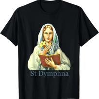 St Dymphna Purity Lily Patron Saint Mental Health Catholic T-Shirt S juoda