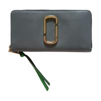 Marc Jacobs Gold Logo Leather Wallet Unisex Wallet Gray M0013352-990 Basic Set (Bag+Dust Bag)