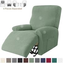 1PC Stretch Recliner Sofa Covers T Jacquard Split Armchair Cover Solid Color Relax Single Couch Slipcovers for Living Room gray