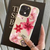 Lychee Pattern Fashion Lily Flower Art Design Phone Case For iPhone 17 Pro Max 16 15 14 11 13 12 11 Pro 16E 17Air XR Soft Cover iPhone 14 Pro Max beige