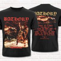 Hammerheart 1990 Thrash Metal Black Metal Viking Metal Tops Bathory TShirt Print Cotton Short Sleeve Casual Loose Tops Unisex XL