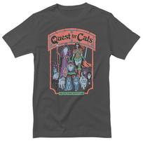 Officially Licensed Steven Rhodes Quest For Cats Mens T-Shirt L gray
