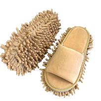 Floor Slippers Lazy Open Toed Mop Slipper Home Use Soft Pure Color Cleaning Slipper House Remove Dust Slippers smėlis