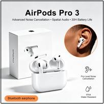 Apple AirPods Pro 3 Aukštos kokybės sustiprintas garsas Bluetooth ausinės Greitas prijungimas Greitas įkrovimas 30 val. baterija Belaidės ausinės balta