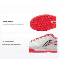 LiNing Comfortable Shock Absorbing Durable Low Top Youth Football Shoes Kids Football Shoes White Red ASTT010-7 36