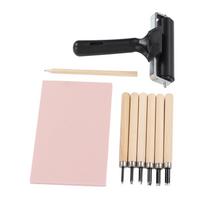 Stamp Making Kit Assorted Carving Knives Carving Block Flexible Roller Stamp Carving Tools for DIY Arts Beginners