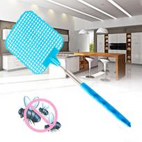 Retractable Stainless Steel Fly Swatter  Retractable Fly Swatter mėlyna