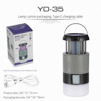Solar Mosquito Lamp UV Bug Light USB Rechargeable Electric Fly Trap Zapper Foldable Portable Insect Killer Repellent Light gray