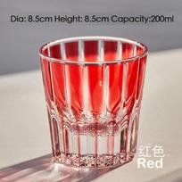 Fashion Cut Crystal Whiskey Glass Tumbler For Cocktail Whisky Red Wine Vodka Bar Use Home Drinkware Elegant Glassware 200ml raudona