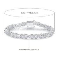 Meier Four-prong setting zircon tennis bracelet - egg-shaped hand jewelry, fashion design 16cm platina