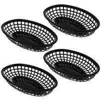 4 Pcs Fast Food Baskets Storage Veggie Burgers Plastic Serving French Fries Tray Fruit juoda