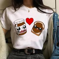 s Nutella Print Graphic Womens Tshirt Fashionable Harajuku Tshirt Cute Cartoon Tshirt Korean Style Womens Cute Tshirt S
